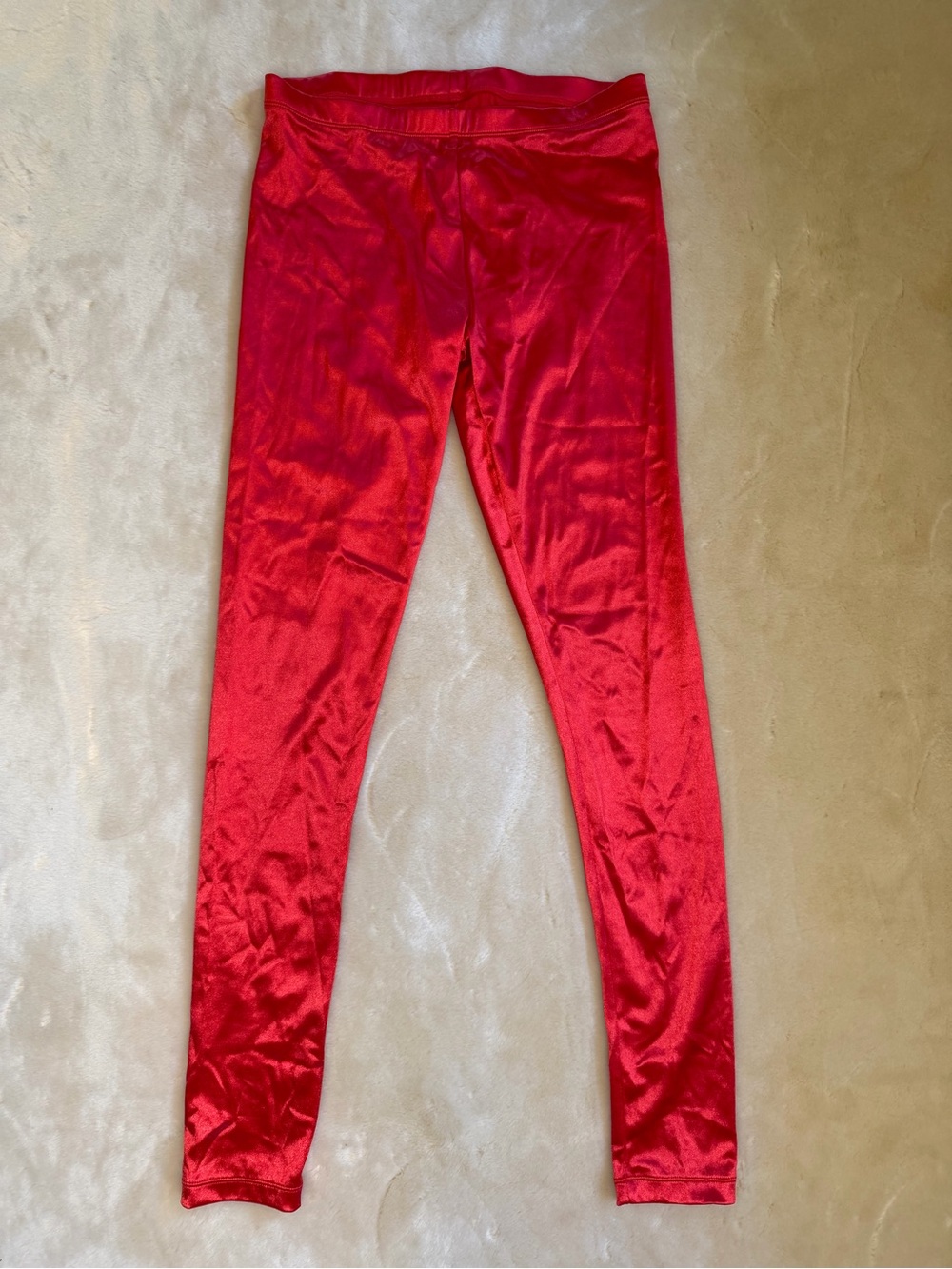 Red Satin Hot Pants Leggings